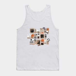 Purfect feline architecture // spot illustration // cute cats in cardboard boxes Tank Top